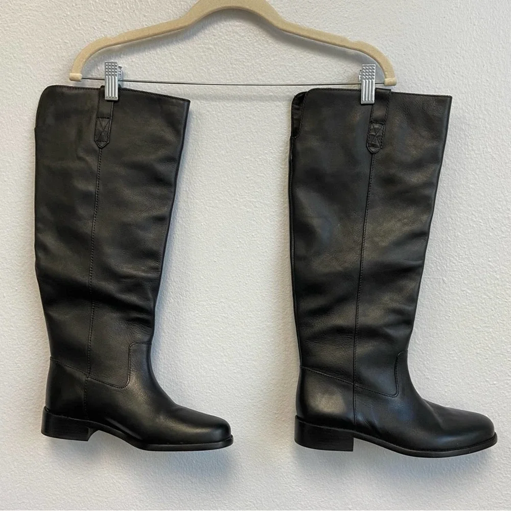 Madewell Black Knee-High Leather Boots - Picture 4 of 16